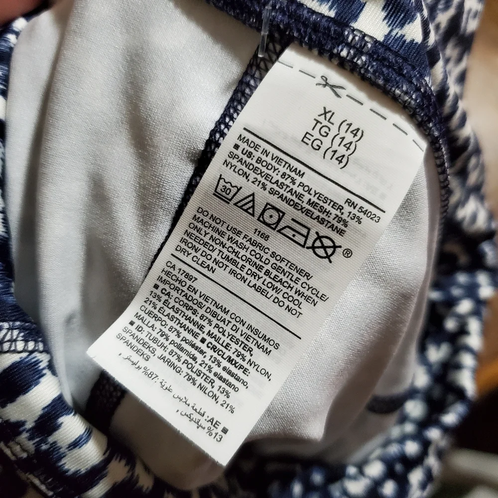 Old Navy Navy and White Abstract Print Kids Leggings